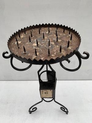 Candle Stand en Hand forged - iron , Belgium 19th century