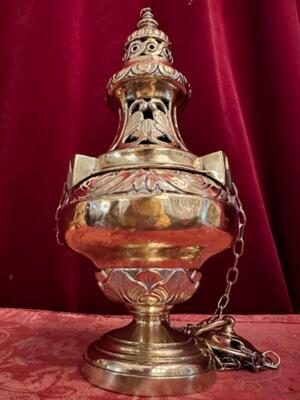 Censer en Brass / Bronze / Polished and Varnished, Belgium  19 th century ( Anno 1865 )