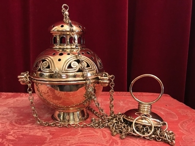 Censer en Brass / Polished , Dutch 19th century