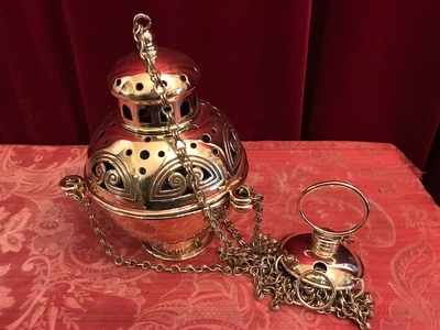 Censer en Brass / Polished , Dutch 19th century