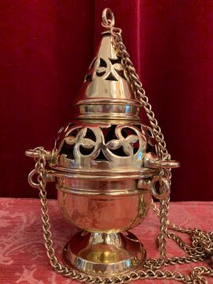 Censer en Brass / Polished / New Varnished, Belgium 19th century