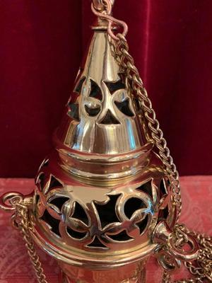 Censer en Brass / Polished / New Varnished, Belgium 19th century