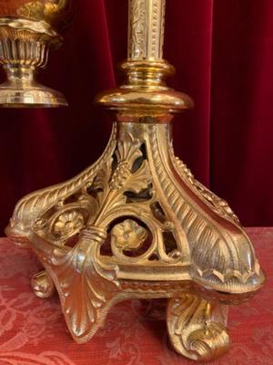 Censer Stand With Boat And Censer  en Brass / Bronze / Polished and Varnished, Belgium 19 th century