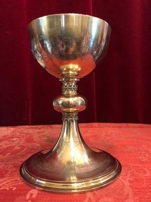 Chalice en full silver, Belgium 20th century