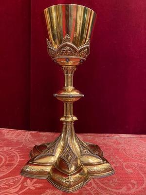 Chalice  en Full Silver / Stones /  Polished and Varnished, France 19th century ( anno 1870 )