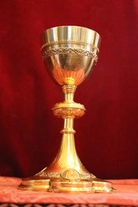 Chalice Full Silver en full silver Gilt, Belgium 19th century (anno 1900)