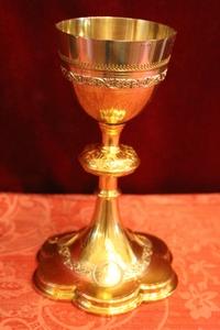 Chalice Full Silver en full silver Gilt, Belgium 19th century (anno 1900)