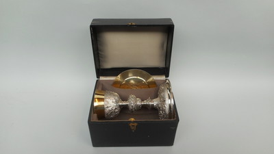 Chalice With Original Case And Paten en full silver Weight : 556 GRS, Italy 19th century