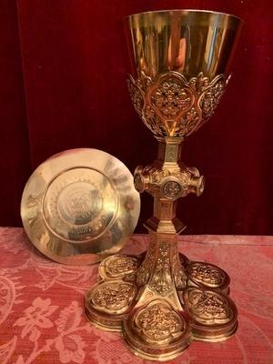 Chalice With Paten All Silver. en full silver / Gilt, Belgium 19th century ( anno 1875 )