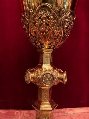 Chalice With Paten All Silver. en full silver / Gilt, Belgium 19th century ( anno 1875 )