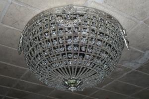 Chandelier en Brass / Bronze / Glass, 20th century