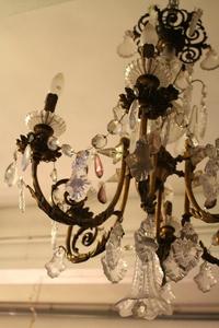 Chandelier en Glass / Bronze, Belgium 19th century