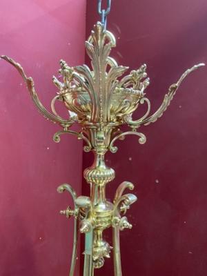 Chandelier en Brass / Polished / New Varnished, Dutch 19th century