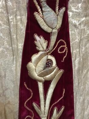 Chasuble en hand embroidered, Belgium 19th century