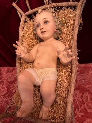 Child Jesus en Plaster polychrome / Glass Eyes , Olot - Spain 19 th century