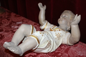 Child Jesus en plaster polychrome, Belgium 19th century