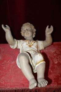 Child Jesus en plaster polychrome, Belgium 19th century