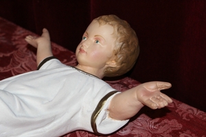 Child Jesus en plaster polychrome, Belgium 19th century