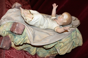 Child Jesus en plaster polychrome, Belgium 19th century