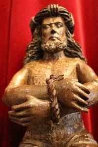 Christ On The Cold Stone.  en hand-carved wood, 16 th century