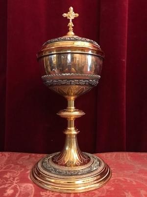 Ciborium Marked : Billaux Grosse Bruxelles en full silver / Gilt, Belgium 19th century