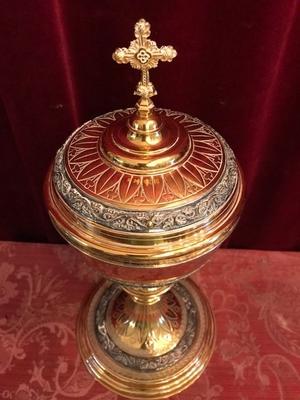 Ciborium Marked : Billaux Grosse Bruxelles en full silver / Gilt, Belgium 19th century