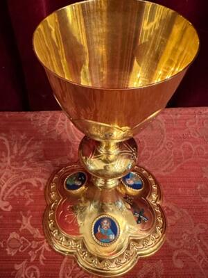 Chalice style Classicistic en Full - Siliver / Gilt / Enamel, Belgium  19 th century ( Anno 1890 )