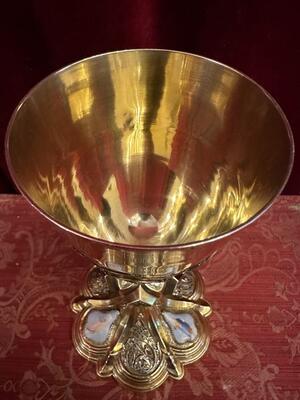 Chalice  style Classicistic en Full - Silver / Hand Painted Enamel Medallions / Polished & Varnished, France 19 th century ( Anno 1880 )