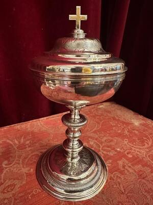 Ciborium style Classicistic en Full - Silver / Silver Marks Present / Polished & Varnished, Belgium  19 th century ( Anno 1815 )