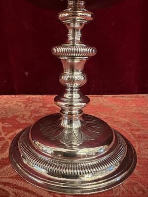 Ciborium style Classicistic en Full - Silver / Silver Marks Present / Polished & Varnished, Belgium  19 th century ( Anno 1815 )