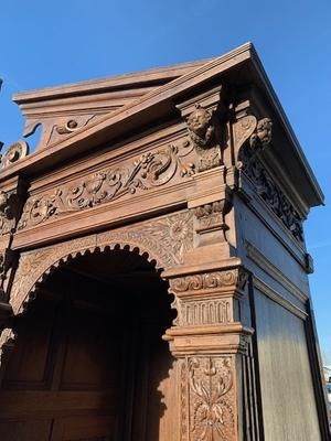 Confessional 17 Th Century !! en Oak wood, Belgium 17th Century !