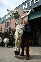 Corpus Christi With Cross en plaster polychrome, Belgium 19th century