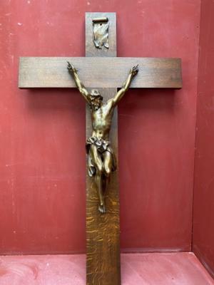 Corpus - Cross Measures Corpus : 80 X 40 Cm  en Bronze Corpus / Oak Cross, Belgium 19 th century