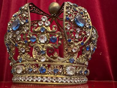 Crown. en Brass / Gilt / Stones / Glass, France 19 th century ( Anno 1850 )