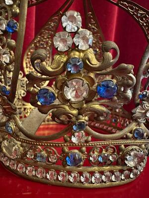 Crown. en Brass / Gilt / Stones / Glass, France 19 th century ( Anno 1850 )