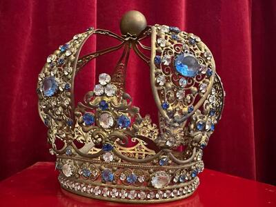 Crown. en Brass / Gilt / Stones / Glass, France 19 th century ( Anno 1850 )