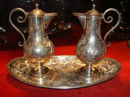 Cruets en Brass / Plated, France 19 th century