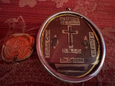Double - Sided Multi Reliquary  en Silver / Glass / Originally Sealed, Italy  19 th century