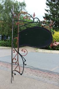 Double Sided Sign-Board en Wrought - Iron ( Handmade ), France 19th century