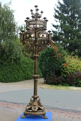 Exceptional Candle Holder en Full Bronze / Gemstones, France 19th century ( anno 1870 )