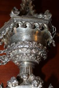 Exceptional Censer. Weight 2.10 Kgs ! en Bronze / Silvered, France 19th century