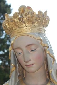 Exceptional Life Size Statue Our Lady Of Purgatory en Terra-Cotta polychrome, France 19th century