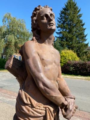 Exceptional St. Sebastian Statue Suitable For Outdoor en Cast - Iron, France 19 th century