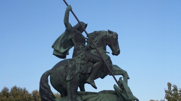 Exeptional Statue Of St. George en Bronze, Eastern Europe 20th century