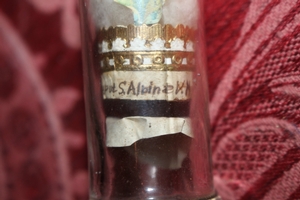 Extreme Rare Cylinder-Reliquary / Relics Of St. Albina Of Cologne - Germany, (+ 5th Century)   18th Century   en glass, 18th century