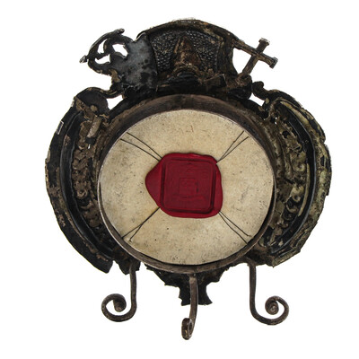 First Class Reliquary - Ex Ossibus Relic St. Franciscus & St. Clara en Silver / Glass / Originally Sealed, Italy  19 th century ( Anno 1835 )