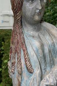 Fully Hand-Carved Wooden Statue “The Virgin And Child With St.Anne” en wood polychrome, Belgium 18 th century