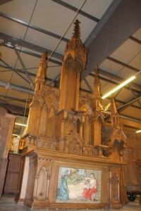 Altar style Gothic en wood / terra - cotta, France 19th century