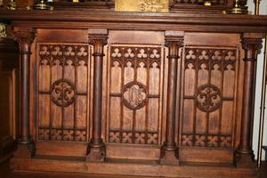 Altar style Gothic en wood oak, Belgium 19 th century