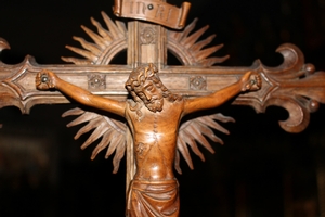 Altar - Cross style gothic en WOOD OAK, Belgium 19 th century